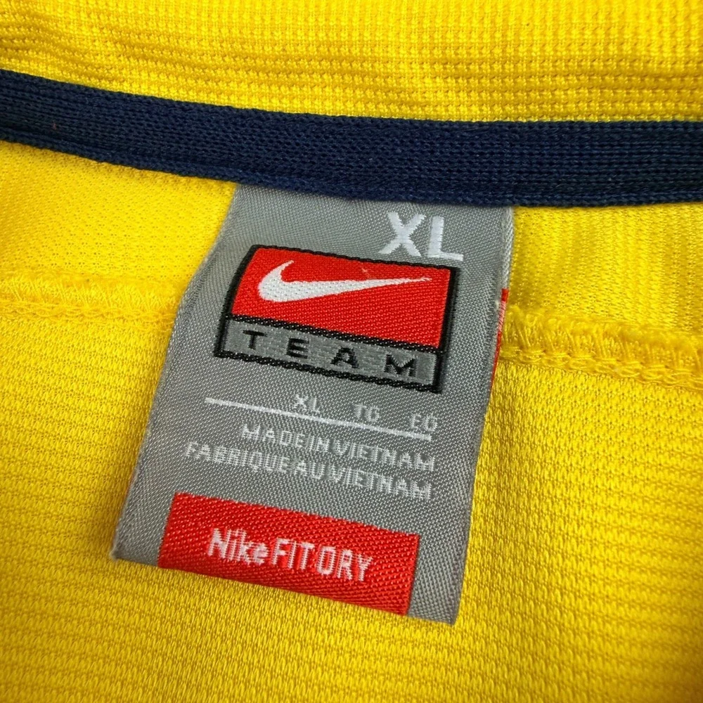 Nike Team Michigan Wolverines Football Polo Shirt Men XL Yellow Vintage Nike FIT